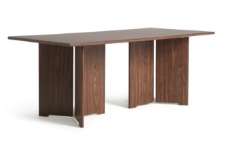 An Image of Habitat Frazer 6 Seater Dining Table - Walnut