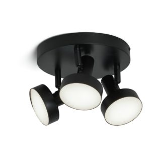 An Image of Argos Home Hero LED 3 Light Spotlight Plate - Black