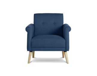 An Image of Habitat Evie Fabric Armchair in a Box - Navy