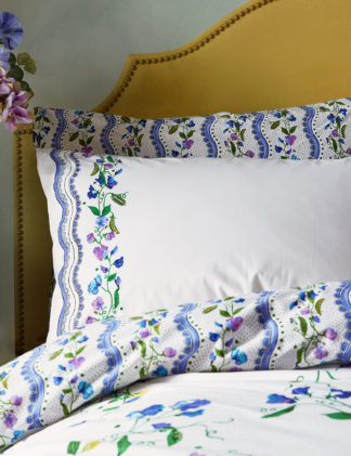 An Image of M&S 2 Pack Pure Cotton Floral Pillowcases