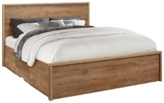 An Image of Birlea Stockwell Double Bed Frame - Rustic Oak Effect