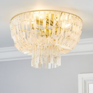 An Image of Abanna Flush Ceiling Fitting Gold