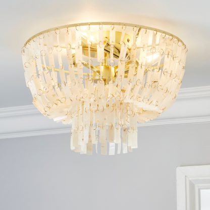 An Image of Abanna Flush Ceiling Fitting Gold