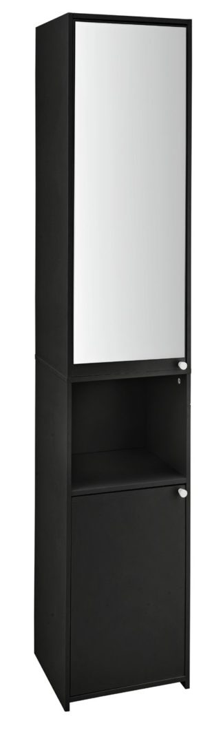An Image of Argos Home Prime Mirrored Tallboy - Black