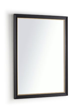 An Image of Habitat Full Length Mirror with Golden Trim - Black