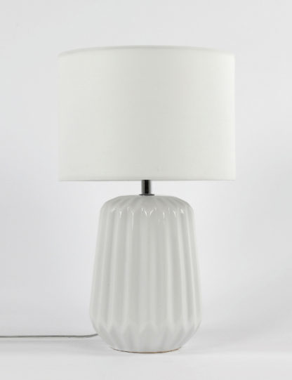 An Image of M&S Ceramic Geometric Table Lamp