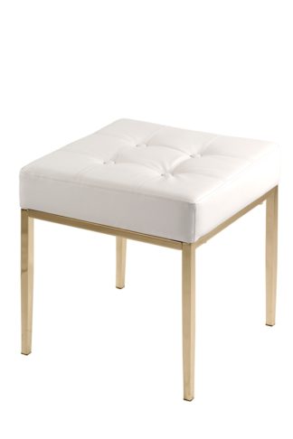An Image of Stiletto White and Brass Stool