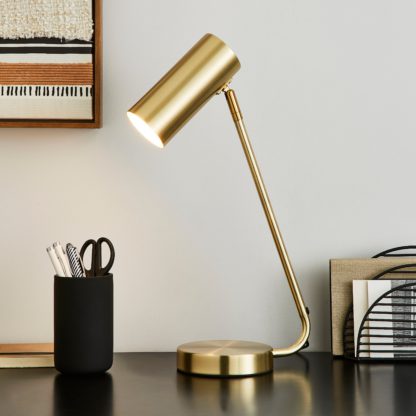 An Image of Lilou Integrated LED Dimmable Desk Lamp Black