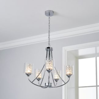 An Image of Frankie 5 Light Ceiling Fitting Chrome