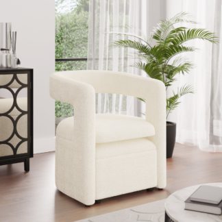 An Image of Tallie Ivory Boucle Chair Ivory