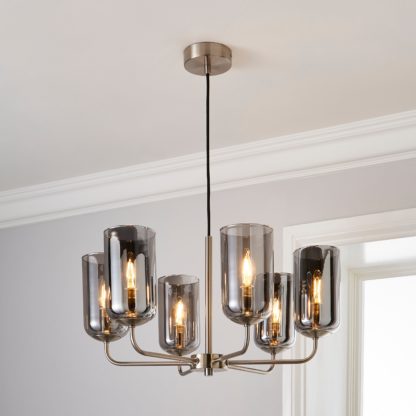 An Image of Palazzo 6 Light Ceiling Fitting Clear