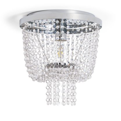 An Image of Argos Home Valance Beaded Flush to Ceiling Light - Chrome