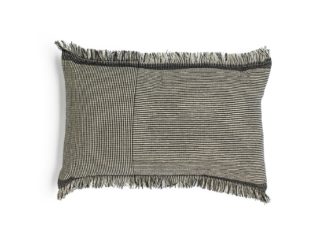 An Image of Habitat Industrial Woven Cushion - Grey & Black - 50x30cm