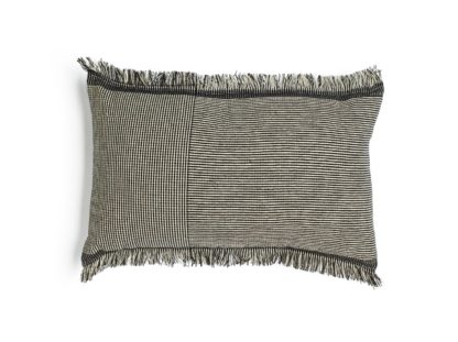 An Image of Habitat Industrial Woven Cushion - Grey & Black - 50x30cm