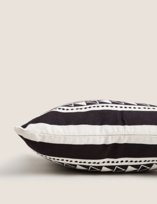 An Image of M&S Pure Cotton Geometric Cushion Cover