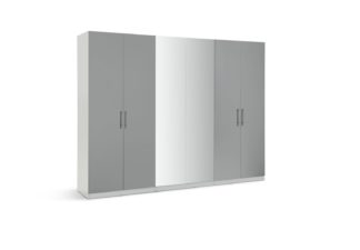 An Image of Habitat Munich 6 Door Wardrobe - Grey Gloss