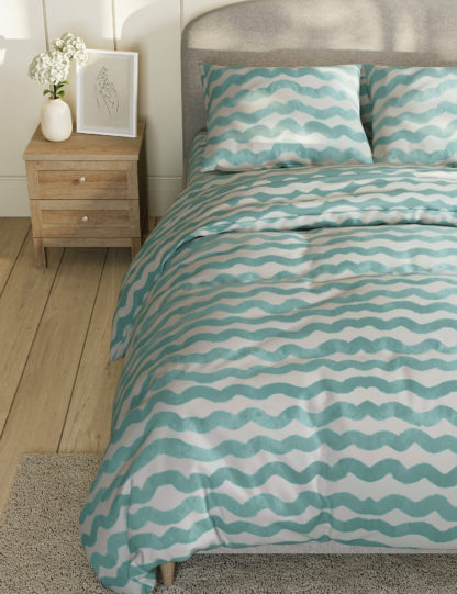 An Image of M&S Cotton Blend Waves Bedding Set
