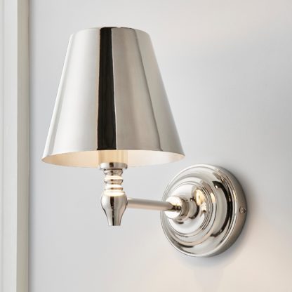 An Image of Dorma Bedford Polished Nickel Wall Light Nickel