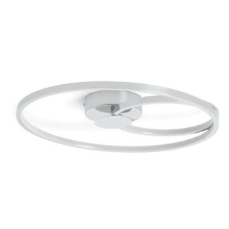 An Image of Habitat Pill LED Flush to Ceiling light- Brushed Chrome