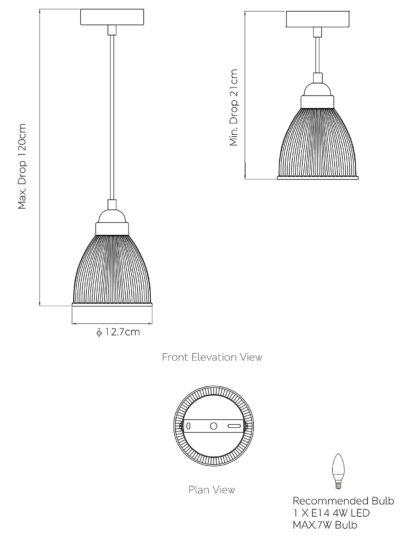 An Image of M&S Small Florence Pendant Light