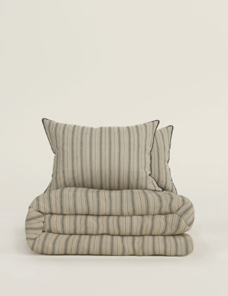 An Image of M&S Pure Cotton Striped Bedding Set
