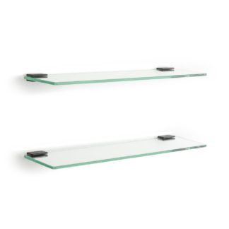 An Image of Argos Home 2 Piece Glass Shelves - Natural