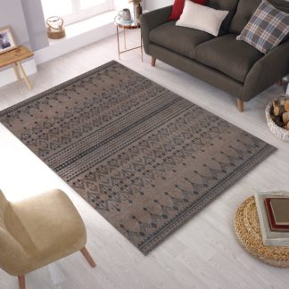 An Image of Match Niko Jute Look Washable Rug Natural