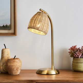 An Image of Churchgate Cotes Rattan Table Lamp Brass