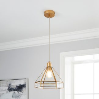 An Image of Katja 1 Light Pendant Ceiling Fitting Brushed Gold