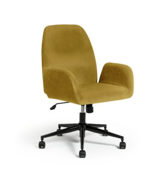 An Image of Habitat Clarice Fabric Office Chair - Mustard & Black