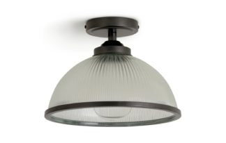 An Image of Habitat Eumee Pressed Glass Flush To Ceiling Light