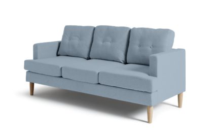 An Image of Habitat Joshua 3 Seater Fabric Sofa - Blue
