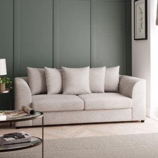 An Image of Blake Chunky Chenille 3 Seater Sofa Silver