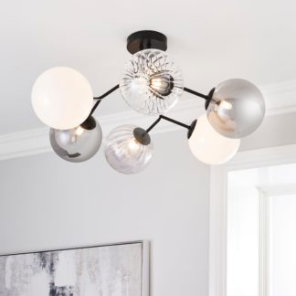 An Image of Nila 6 Light Ceiling Fitting Black