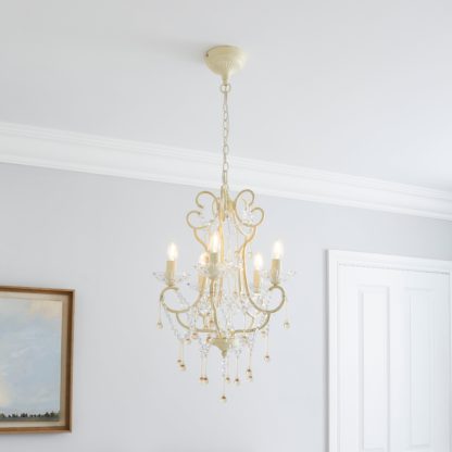 An Image of Adalet 5 Light Chandelier Cream