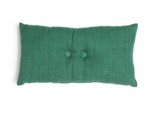 An Image of Habitat Plain Cotton Slub Cushion - Forest Green - 50x40cm