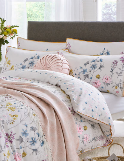 An Image of Laura Ashley 2 Pack Cotton Sateen Floral Pillowcases