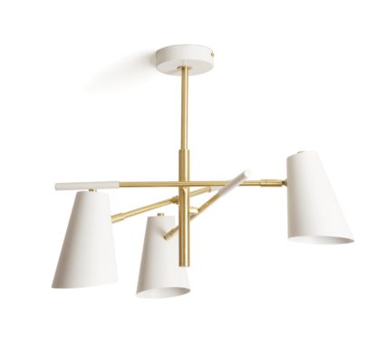 An Image of Habitat Vesper Cone 3 Light Ceiling Pendant - White