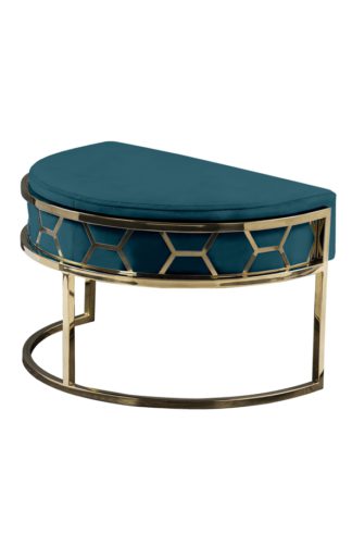 An Image of Alveare Footstool Brass - Peacock