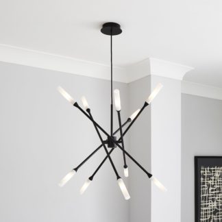 An Image of Elements Fontain 10 Light Ceiling Fitting Black