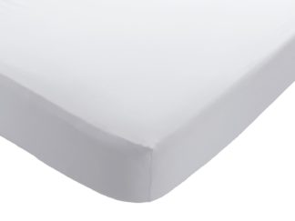 An Image of Habitat Washed White 30cm Fitted Sheet - Super King