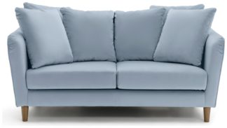 An Image of Habitat Roman 2 Seater Fabric Sofa - Blue