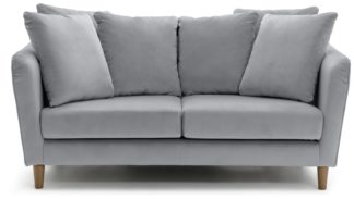 An Image of Habitat Roman 2 Seater Fabric Sofa - Grey