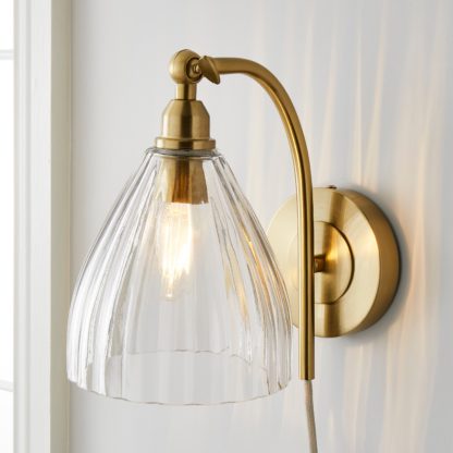 An Image of Churchgate Allexton Fluted Glass Wall Light Brass