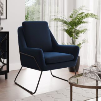 An Image of Ferne II Velvet Chair Luxe Navy