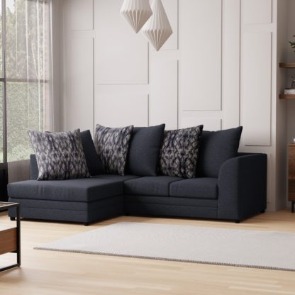 An Image of Washington Chenille Small Corner Sofa Navy