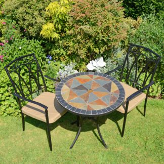 An Image of Tobarra Table with 2 Ascot Chairs Set MultiColoured