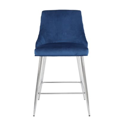 An Image of Peyton Velvet Bar Stool Grey