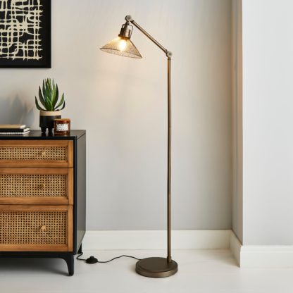 An Image of Nicholas Industrial Floor Lamp Pewter