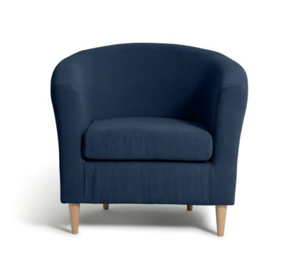 8f459dfbe9e04c669b15ffb9a794febcfe438f8881beb053d3d42718acadce84.jpg An Image of Habitat Fabric Tub Chair - Navy